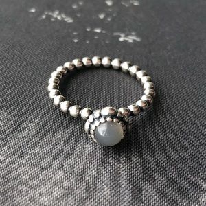 Pandora grey moonstone beaded ring